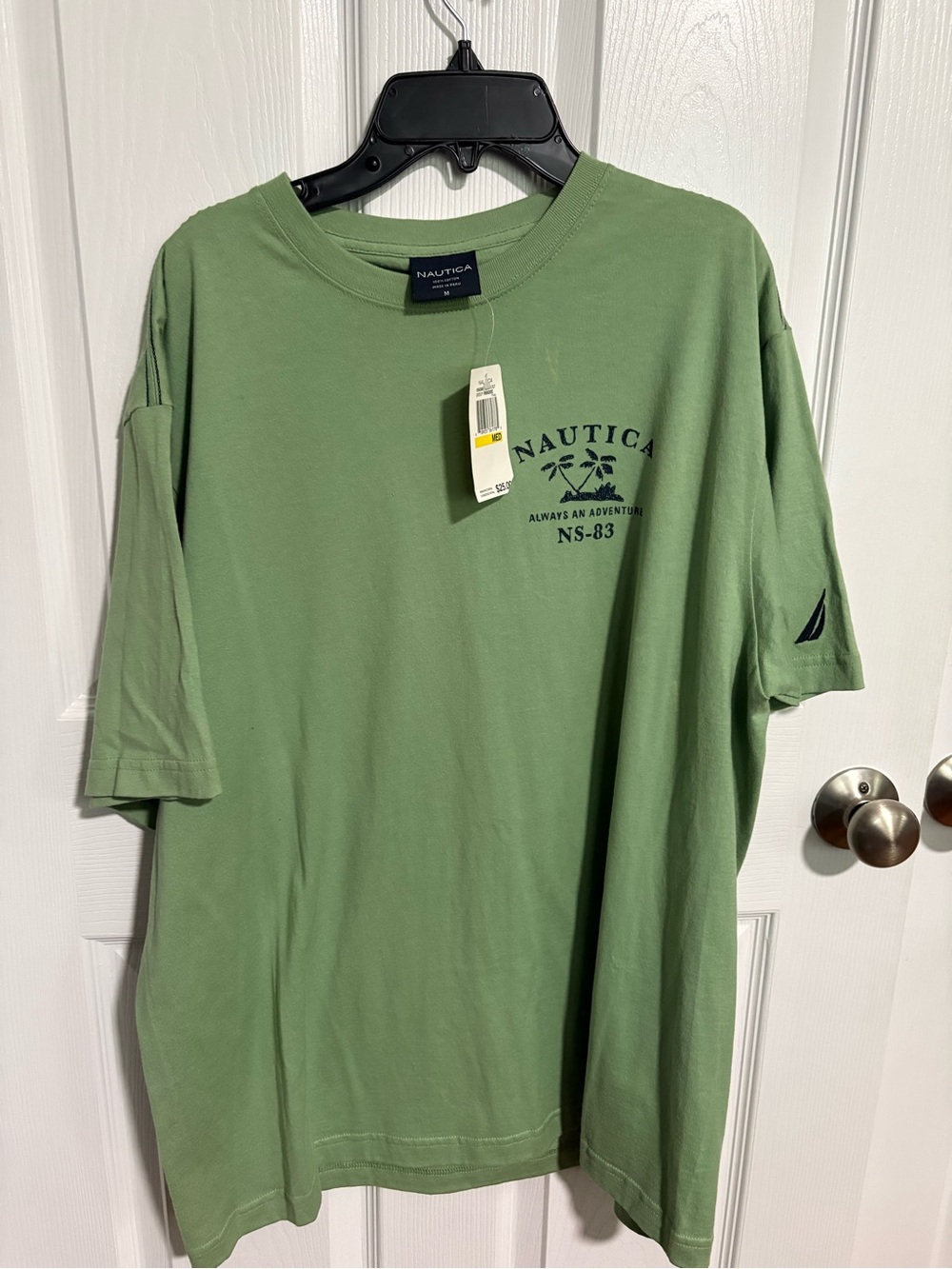 Nautica Men's Graphic Tee Shirt Size Medium Sage Green Palm Tree NWT
